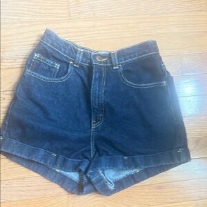 American Apparel blue denim high waisted shorts